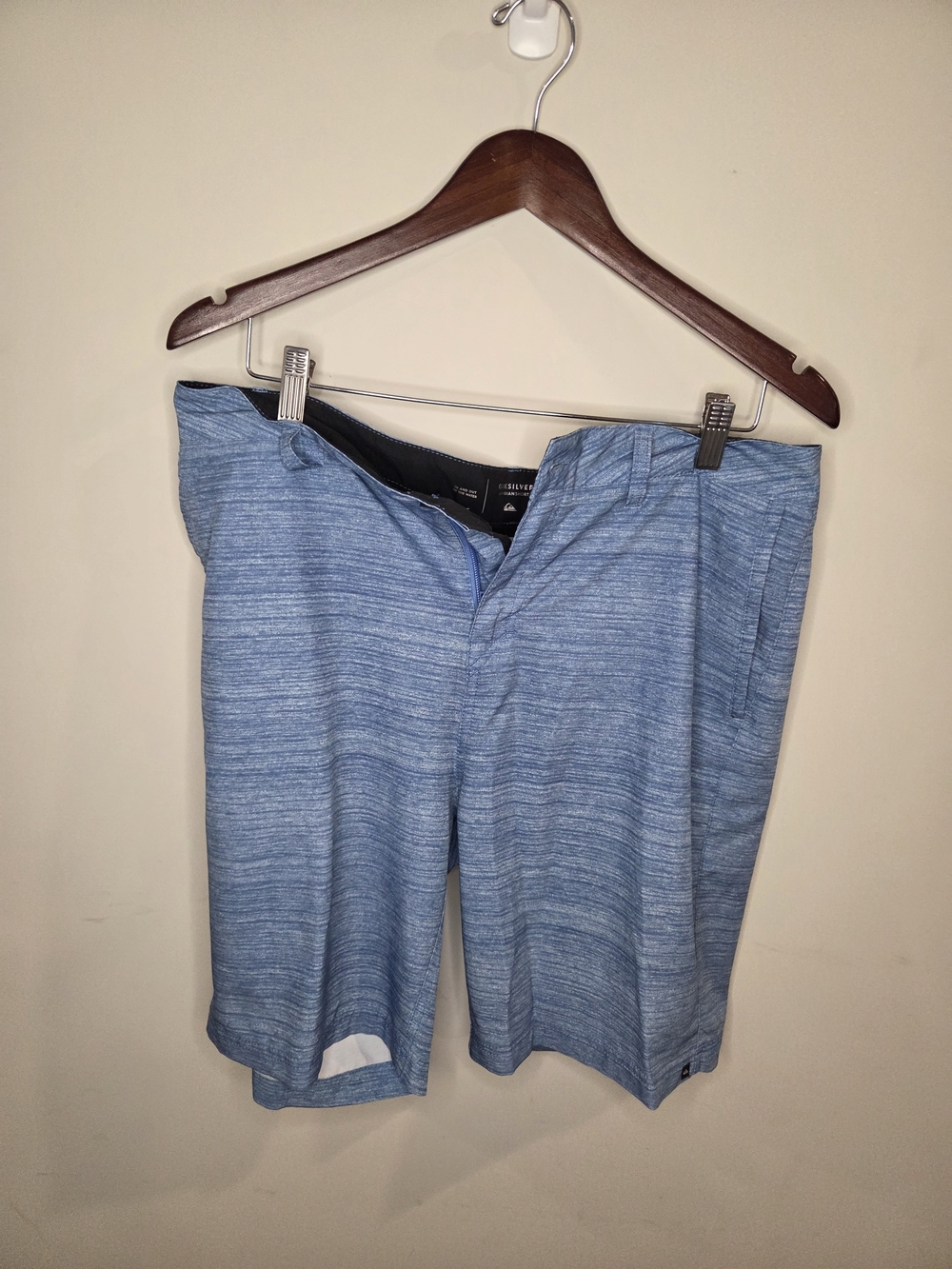 Quiksilver Heathered Light Blue Athletic Shorts
